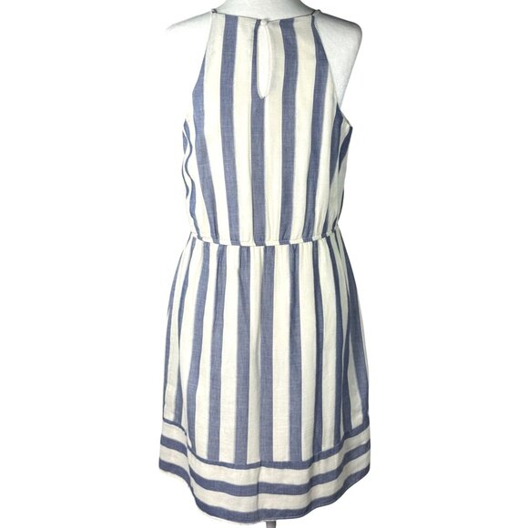Altar'd State Womens Dress Size S Blue Striped Sleeveless Halter Elastic Waist - Picture 4 of 9